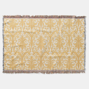 Cobertor William Morris Salgueiro & Dourado Damasko Luxo