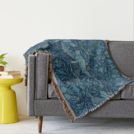Cobertor William Morris Vintage Bird Foliage Blue