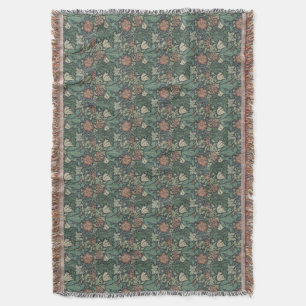 Cobertor William Morris Vintage Compton Verde Rosa
