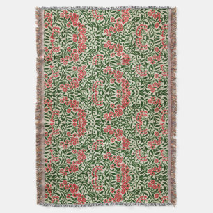 Cobertor William Morris Vintage Daisy Flowers Rosa Verde