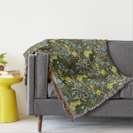 Cobertor William Morris Vintage Floral Blue Seaweed