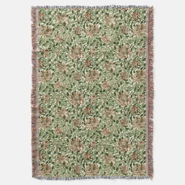 Cobertor William Morris Vintage Honeysuckle Pattern (Frente Vertical)
