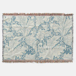 Cobertor William Morris Wallflower Blue damask