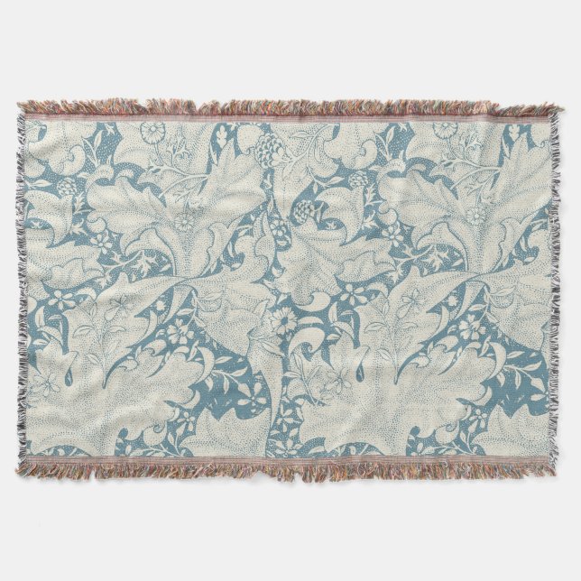 Cobertor William Morris Wallflower Blue damask (Frente)