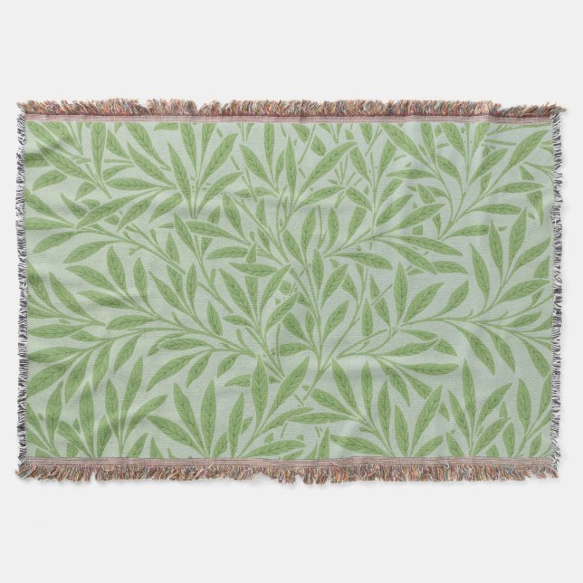 Cobertor William Morris Willow Flor Classic Verde (Frente)