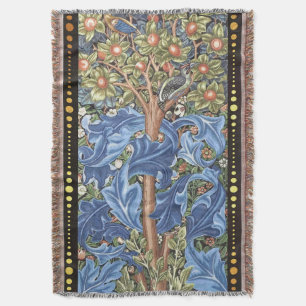 Cobertor William Morris Woodpecker Tapeçaria Vintage Floral