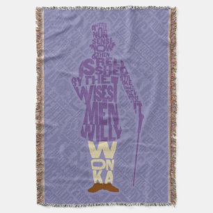 Cobertor Willy Wonka Quote Silhouette