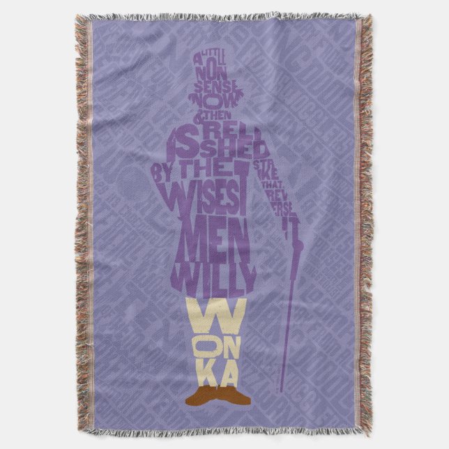 Cobertor Willy Wonka Quote Silhouette (Frente Vertical)