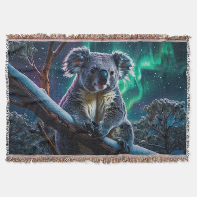 Cobertor Winter Koala e Southern Lights (Frente)