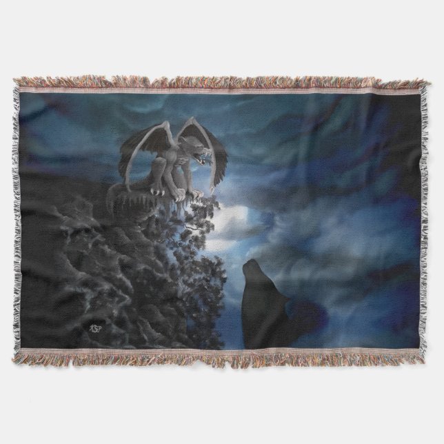 Cobertor Wolf Moon - Lobo com Golem (Frente)