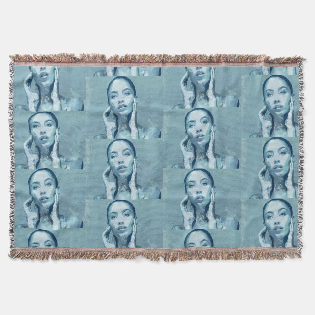 Cobertor "Woman in Blue" Premium Canvas  (Frente)