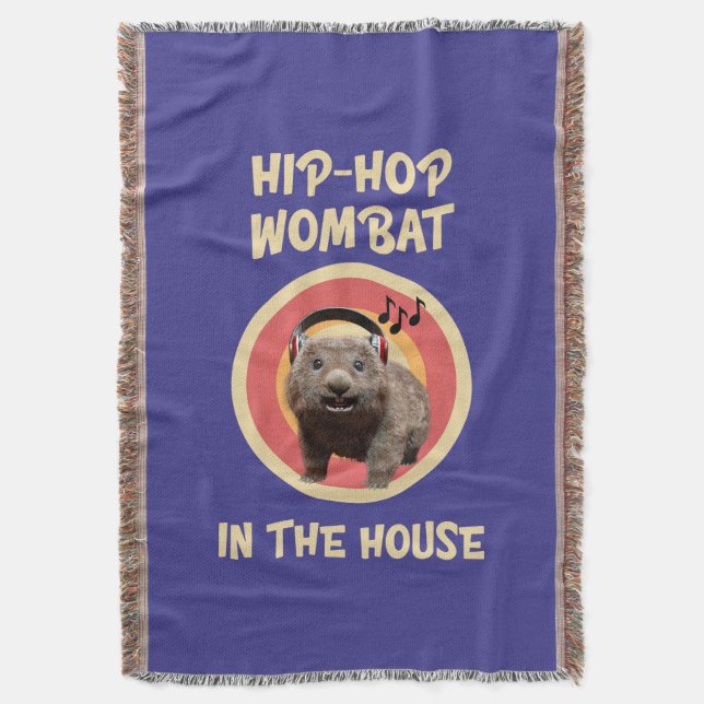 Cobertor Wombat de Hip-hop Engraçado em Casa (Frente Vertical)