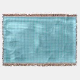 Cobertor xadrez azul e branco