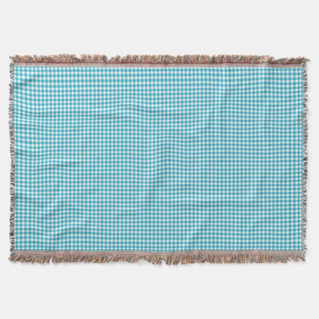 Cobertor xadrez azul e branco (Frente)