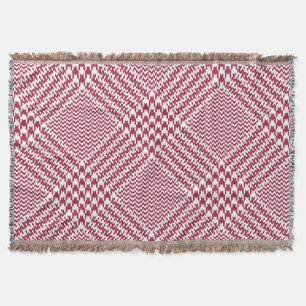 Cobertor Xadrez de Glen Branco Vermelho: Tartan Torcido