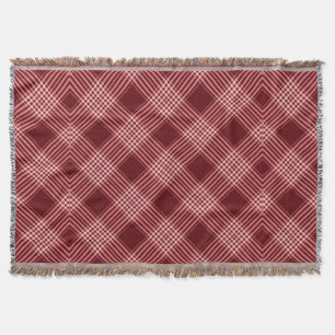 Cobertor Xadrez De Tartan Vermelho E Branco