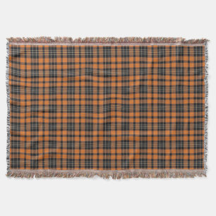 Cobertor Xadrez Escocês Tartan Orange Black Patterno