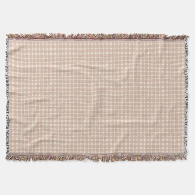 Cobertor Xadrez Gingham Clássico Rosa Poeira de Rosa Menina (Frente)