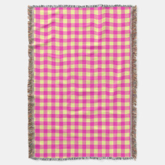 Cobertor Xadrez Gingham Rosa e Amarelo Vibrante