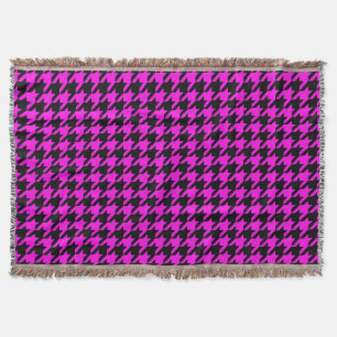 Cobertor Xadrez Houndstooth Preto Roxo