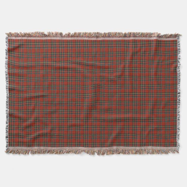 Cobertor Xadrez Vermelha Clássica de Stewart Tartan (Frente)