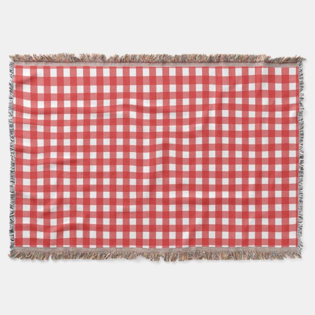 Cobertor Xadrez vermelho e branco (Frente)