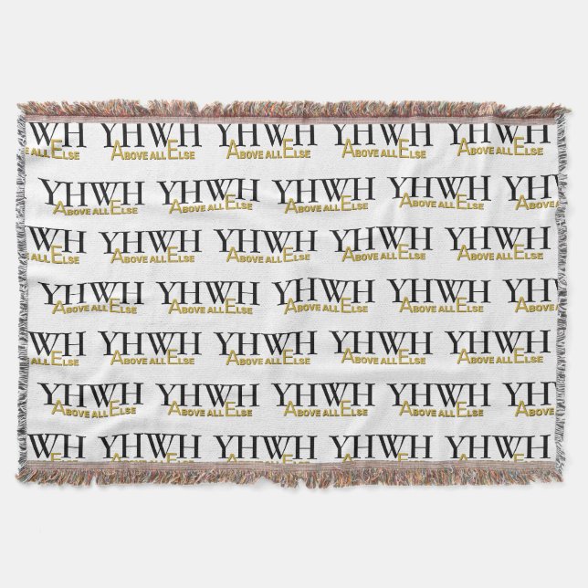 Cobertor YHWH YAHWEH Personalizado Acima de Tudo Cristão (Frente)