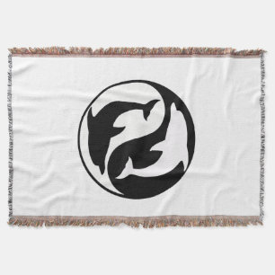 Cobertor Yin Yang Dolphins Throw Blanket