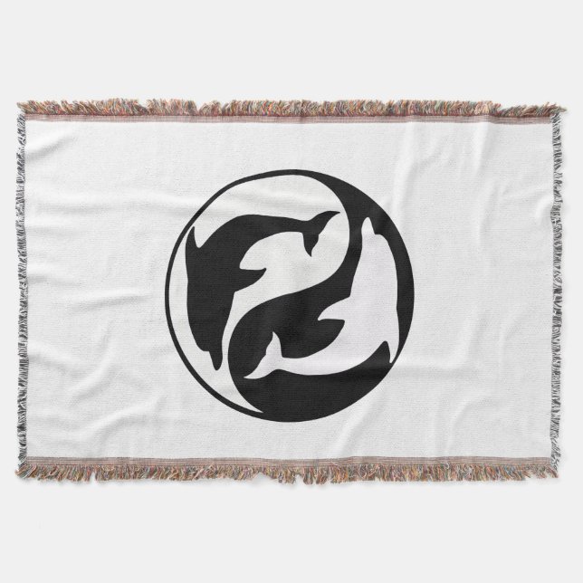 Cobertor Yin Yang Dolphins Throw Blanket (Frente)