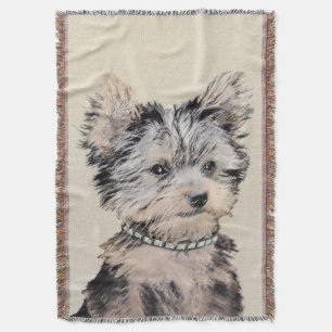 Cobertor Yorkshire Terrier Puppy Pintura Original