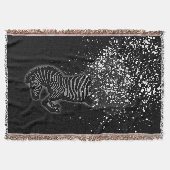 Cobertor Zebra Abstrata em Movimento Líquido (Frente)