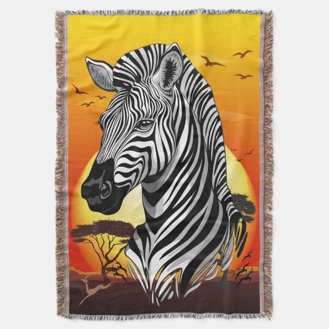 Cobertor Zebra African Savanna Wild Animal (Frente Vertical)