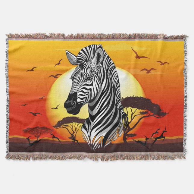 Cobertor Zebra African Savanna Wild Animal (Frente)