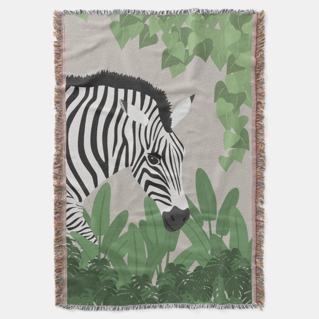 Cobertor Zebra amongst Leaves (Frente Vertical)
