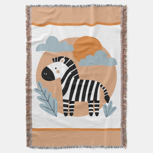 Cobertor Zebra Caprichosa com Influência Escandinava (Frente Vertical)