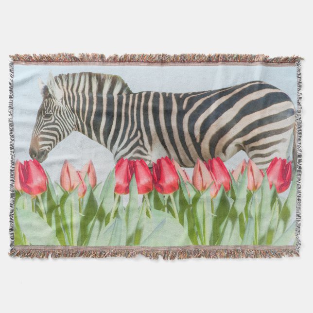 Cobertor Zebra entre as Tulipas (Frente)