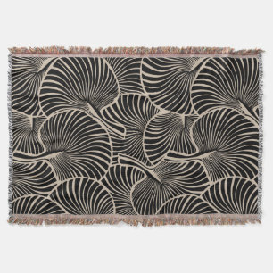Cobertor Zebra Fan Palm Havaiano Amêndoa Negra Tropical