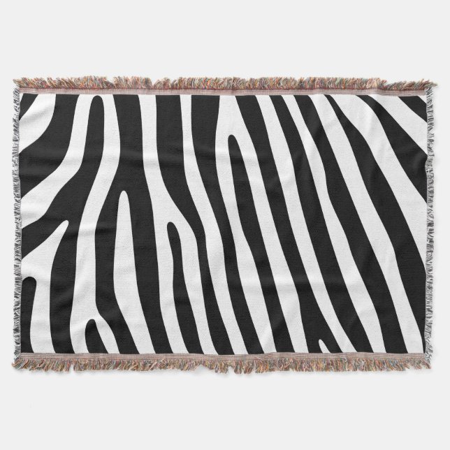 Cobertor Zebra listra padrão preto & branco + suas ideias (Frente)