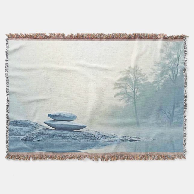 Cobertor Zen de inverno: Balanço do Lago Foggy (Frente)