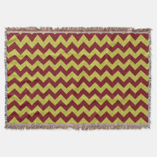 Cobertor Zig Zag Vermelho e Dourado