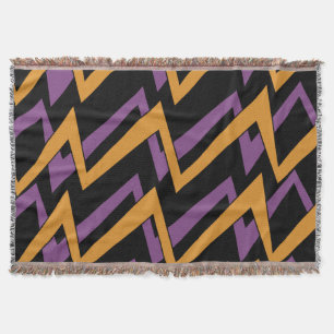 Cobertor Zig Zags de Halloween Laranja Roxo