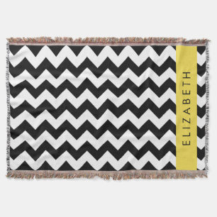 Cobertor Zigzag preto-e-branco, padrão Chevron, seu nome