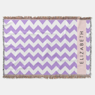 Cobertor Zigzag Roxo, Chevron Roxo, Seu Nome