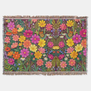 Cobertores Borboleta Cosmos Floral Boho Abstrato