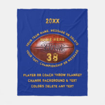 Cobertores de Futebol Personalizados Azul e Dourad