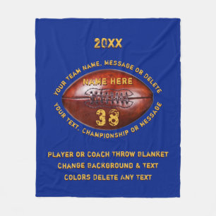 Cobertores de Futebol Personalizados Azul e Dourad