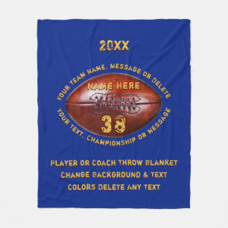 Cobertores de Futebol Personalizados Azul e Dourad