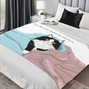 Cobertores de Gato Tuxedo Caprichoso Rosa Azul Aco