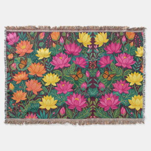 Cobertores Flores Boho Monarca Lótus Abstrato