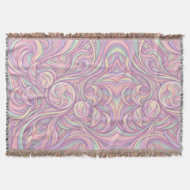 Cobertores Pastel de Fase Lunar Abstrata (Frente)